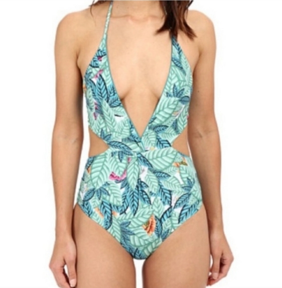 {Mara Hoffman} Twist Leaf Cut Out Swimsuit XS - Picture 4 of 5